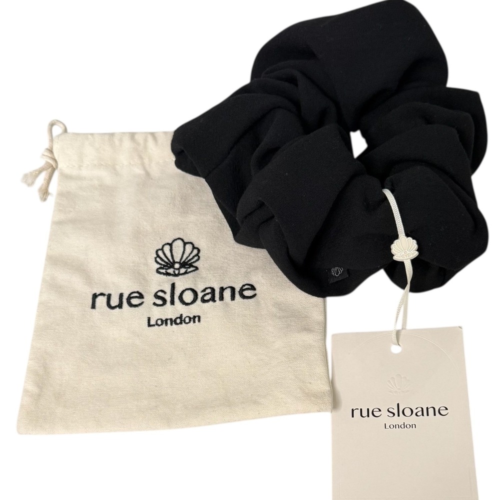 NEW Rue Sloane London Chou Super Scrunchie Black Oversized Statement Hair Tie